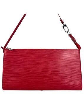 Louis Vuitton Epi Leather Pochette Red Like New Authentic